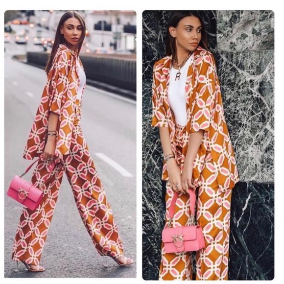 Zara Other Zara Printed Pajama Style Pant Set Poshmark